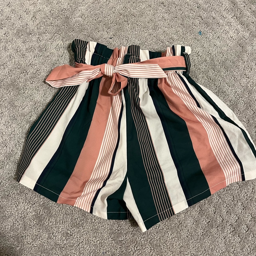 shein cute striped shorts